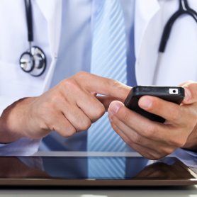 Physician Using Mobile Device